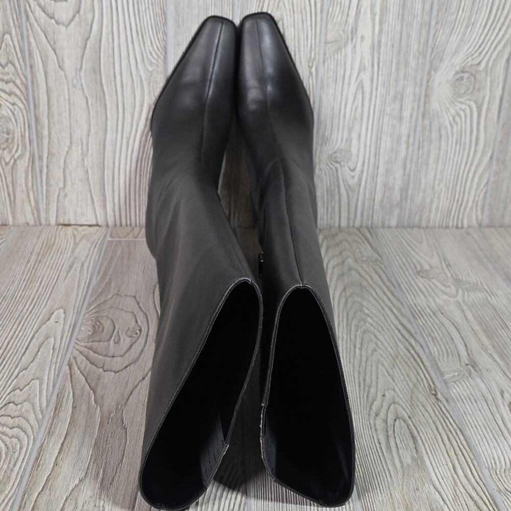 Michael Kors Darrah Black Fade Leather Heeled Boots Womens Size 9.5 - Picture 6 of 13